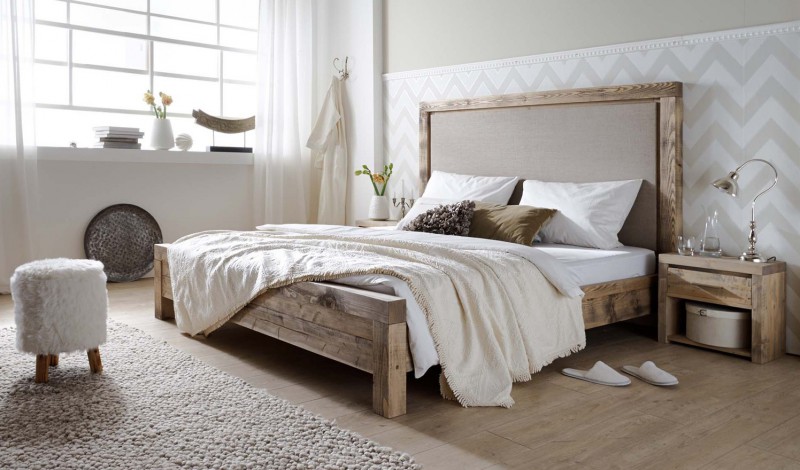 Schlafzimmer mit zwei betten: ferienhaus haus seerobbe, ostsee ... Bett waldkante