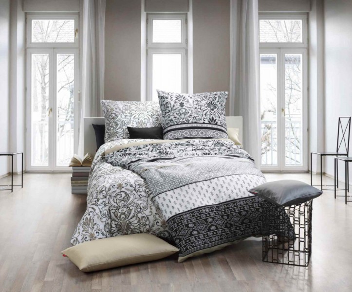 Fleuresse bettwäsche modern life schwarz weià mako satin 155x220 ...